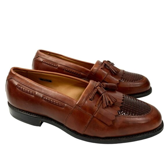 Handcrafted Allen Edmonds Cody Kiltie Tassel Loafers Woven Leather Dress Shoes M main image 9